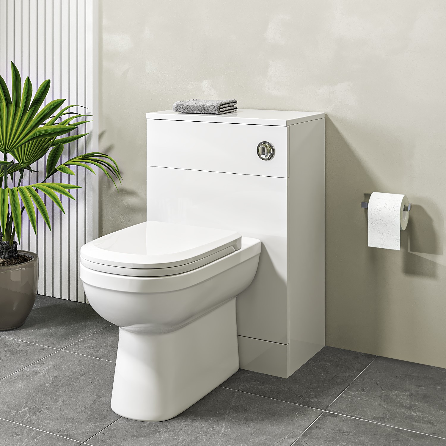 500mm x 330mm White Back to Wall Toilet Unit Only - Classic