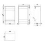 500mm x 330mm White Back to Wall Toilet Unit Only - Classic