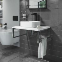 600mm White Countertop Basin Shelf Only - Lund