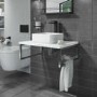 600mm White Countertop Basin Shelf Only - Lund