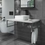 GRADE A2 - 800mm Vanity Shelf for Basin Marble Effect - Lund