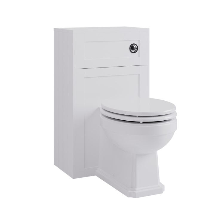 500mm White Back to Wall Toilet Unit Only - Baxenden