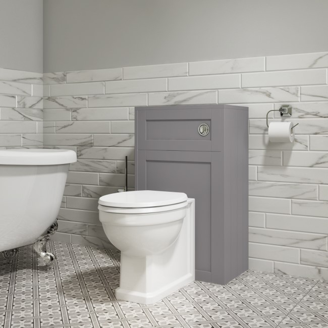 500mm Grey Back to Wall Toilet Unit Only - Baxenden