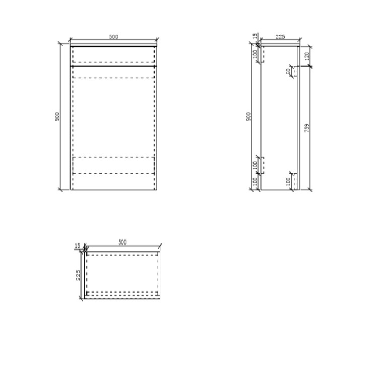 GRADE A1 - 500mm WC Toilet Unit - Matt Blue - Traditional - Baxenden