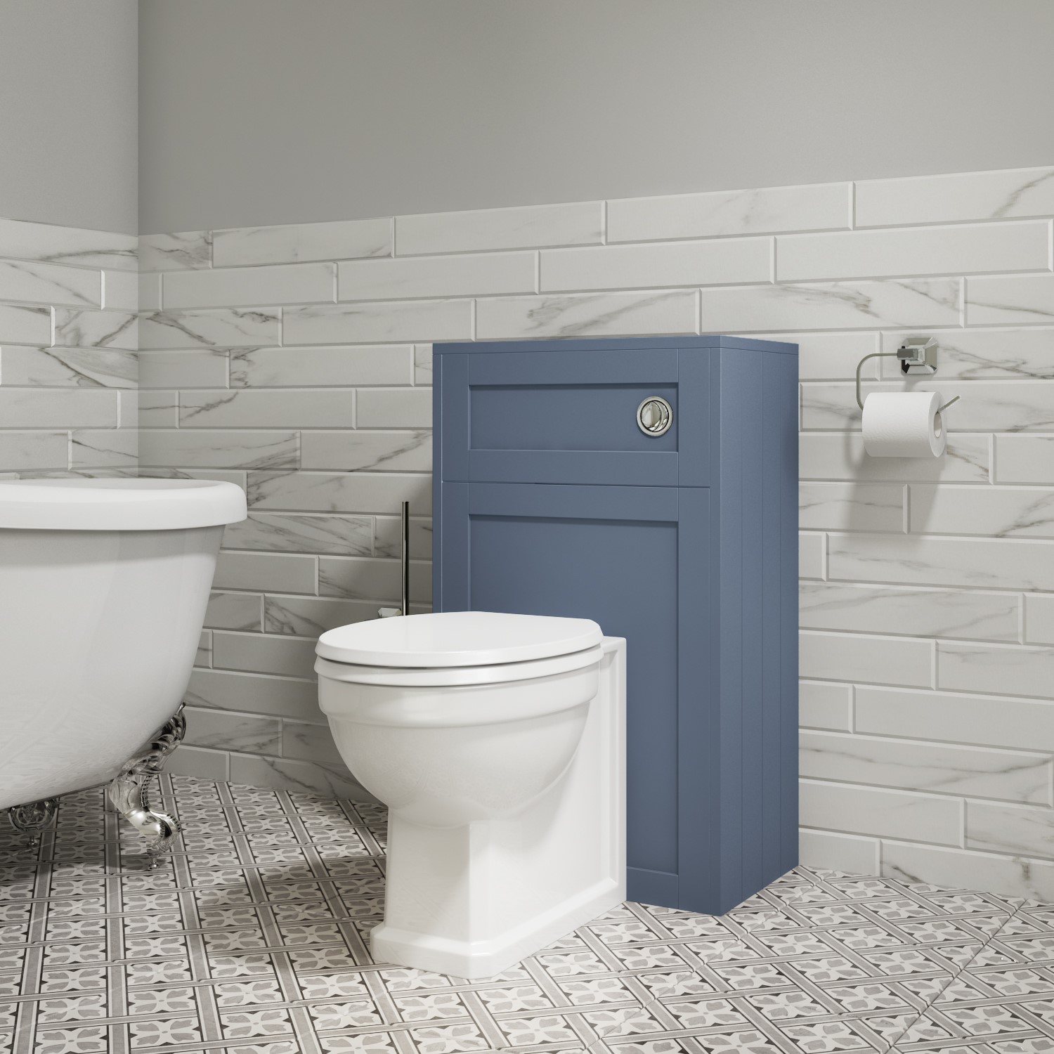 500mm Blue Back to Wall Toilet Unit Only - Baxenden