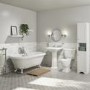GRADE A3 - Traditional Tall Boy Bathroom Cabinet - Doors & Shelves - Matt White - Baxenden