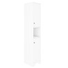 GRADE A1 - Traditional Tall Boy Bathroom Cabinet - Doors &amp; Shelves - Matt White - Baxenden