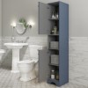 GRADE A1 - Blue Freestanding Tall Bathroom Cabinet 350mm - Baxenden