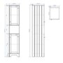 Double Door Blue Freestanding Tall Bathroom Cabinet 350 x 1884mm- Baxenden