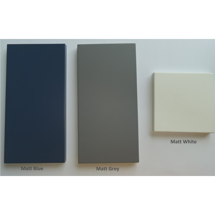 GRADE A3 - Traditional Tall Boy Bathroom Cabinet - Doors & Shelves - Matt Blue - Baxenden