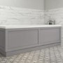 1700mm Round Single Ended Bath  & Matt Grey Bath Front & End Panel