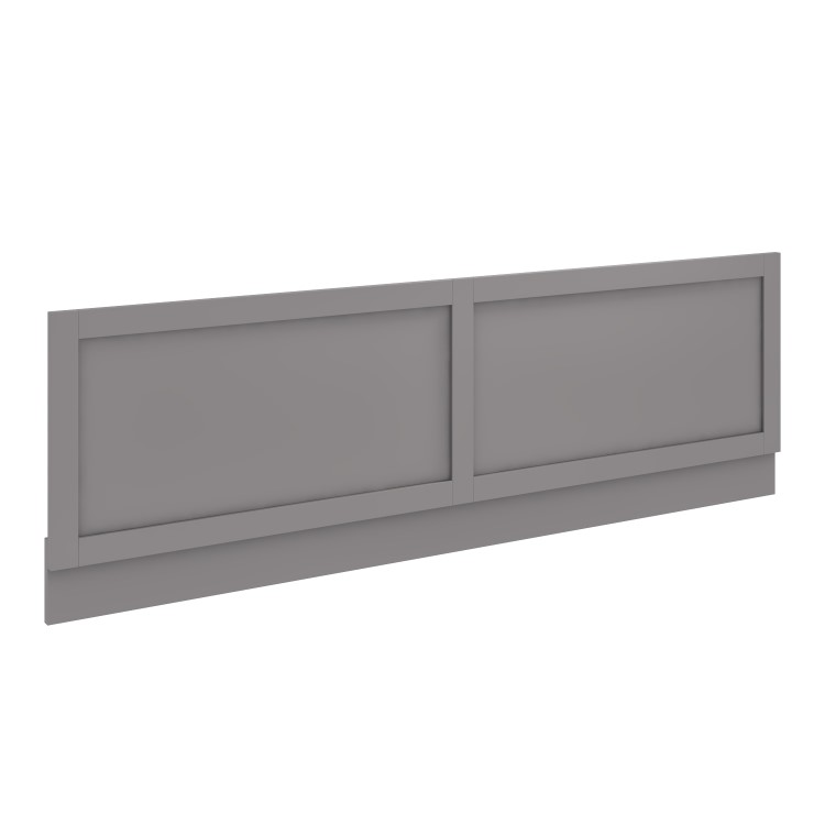 1700mm Round Single Ended Bath  & Matt Grey Bath Front & End Panel