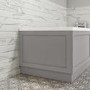 1700mm Round Single Ended Bath  & Matt Grey Bath Front & End Panel