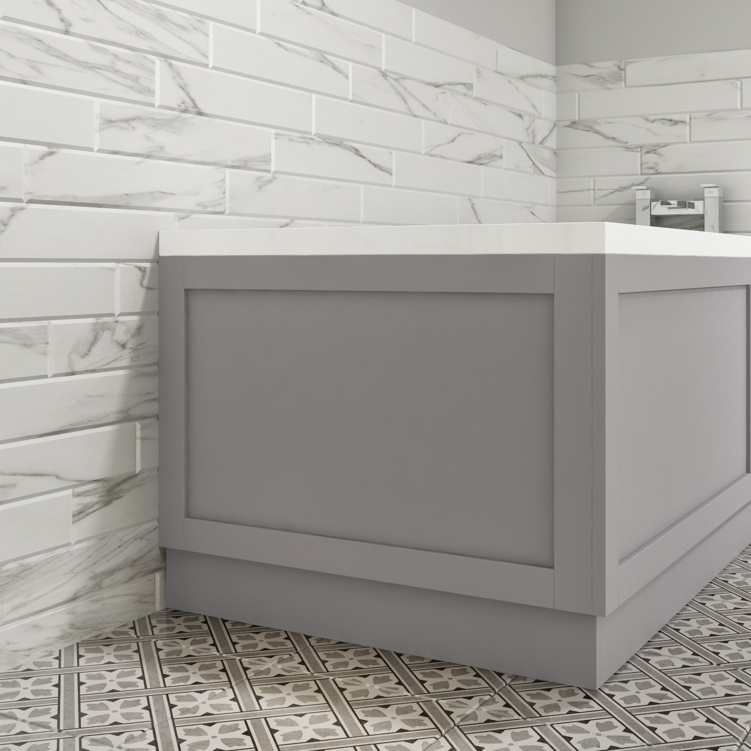 Baxenden Matt Grey 750mm End Bath Panel