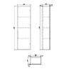 Single Door White Mirrored Wall Mounted Tall Bathroom Cabinet 400 x 1400mm - Sion