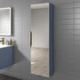 GRADE A1 - 400mm Blue Mirrored Wall Mounted Tall Bathroom Cabinet - Sion