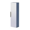 Blue Mirrored Wall Mounted Tall Bathroom Cabinet 400mm - Sion