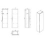 Blue Mirrored Wall Mounted Tall Bathroom Cabinet 400mm - Sion