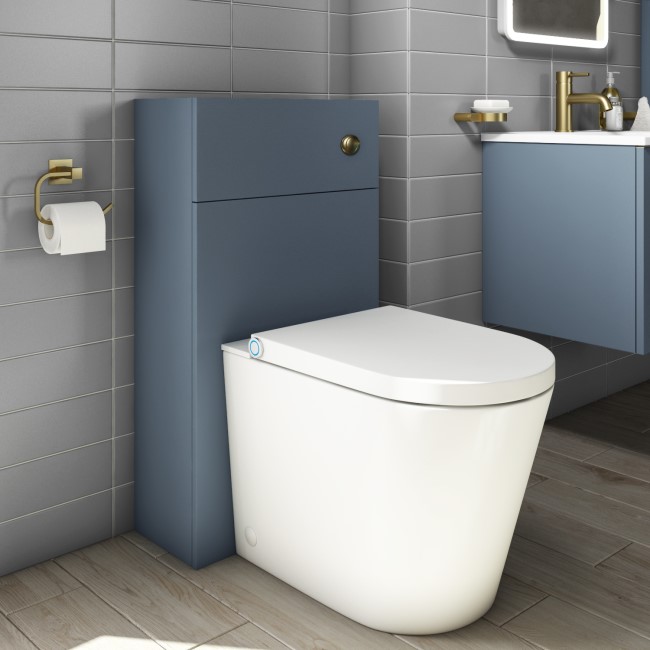 500mm Matt Blue WC Toilet Unit - Sion