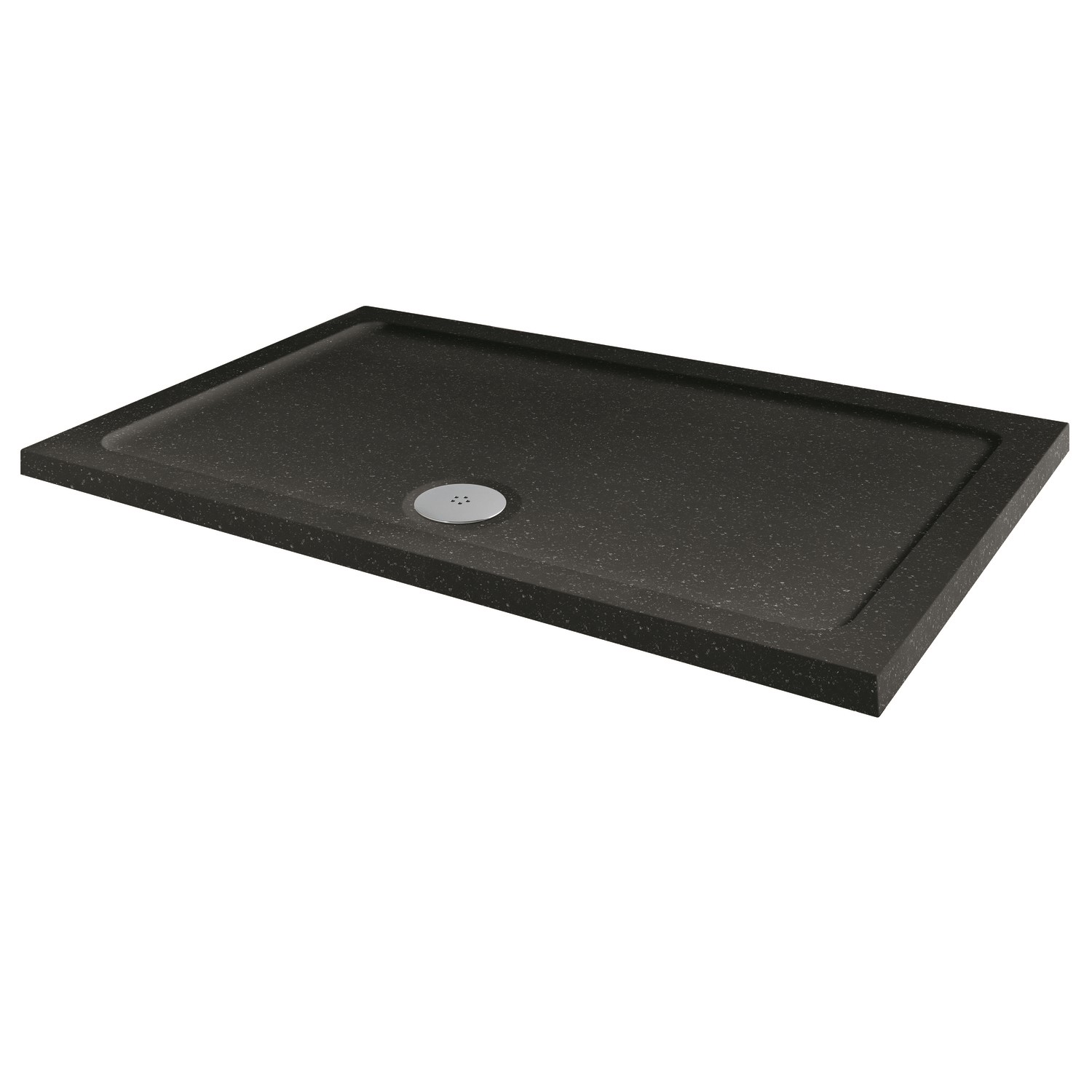 800 X 900 Shower Tray 900 x 800 Black Sparkle Rectangular Shower Tray Cast Stone / ABS