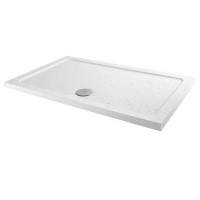 Rectangular Low Profile Shower Tray White Sparkle 1600 x 900mm - Slim Line