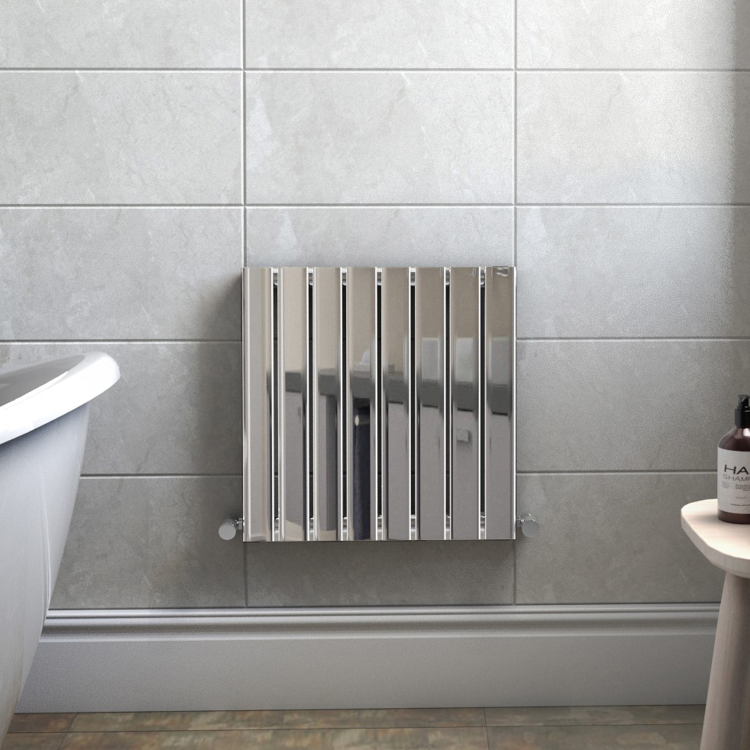 Chrome Horizontal Single Panel Radiator 600 x 604mm - Mojave
