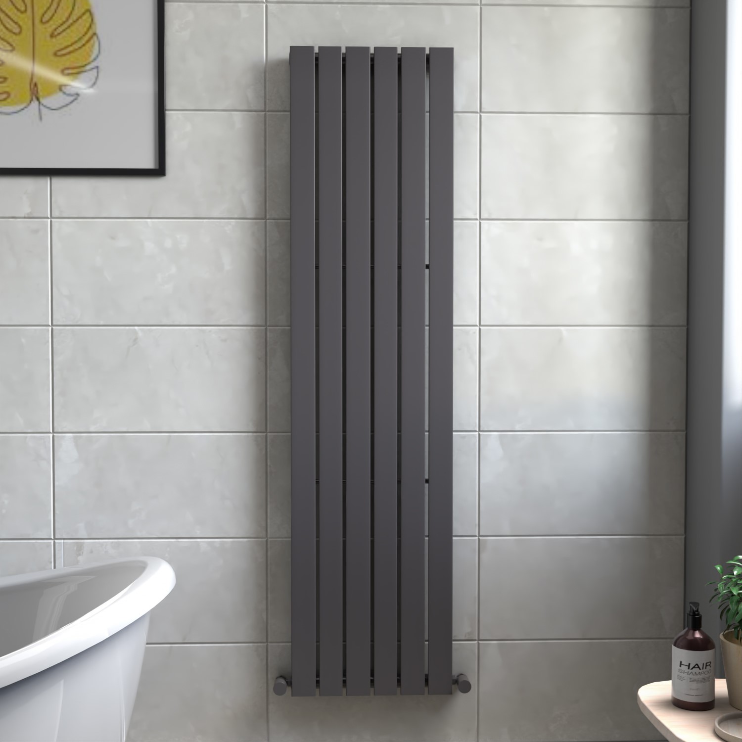 Anthracite Vertical Single Panel Radiator 1800 x 452mm - Mojave