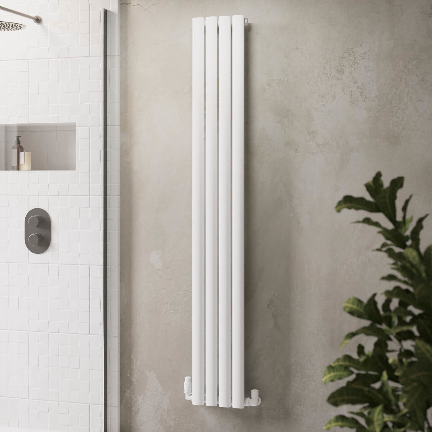 White Vertical Single Panel Radiator 1600 x 240mm - Margo