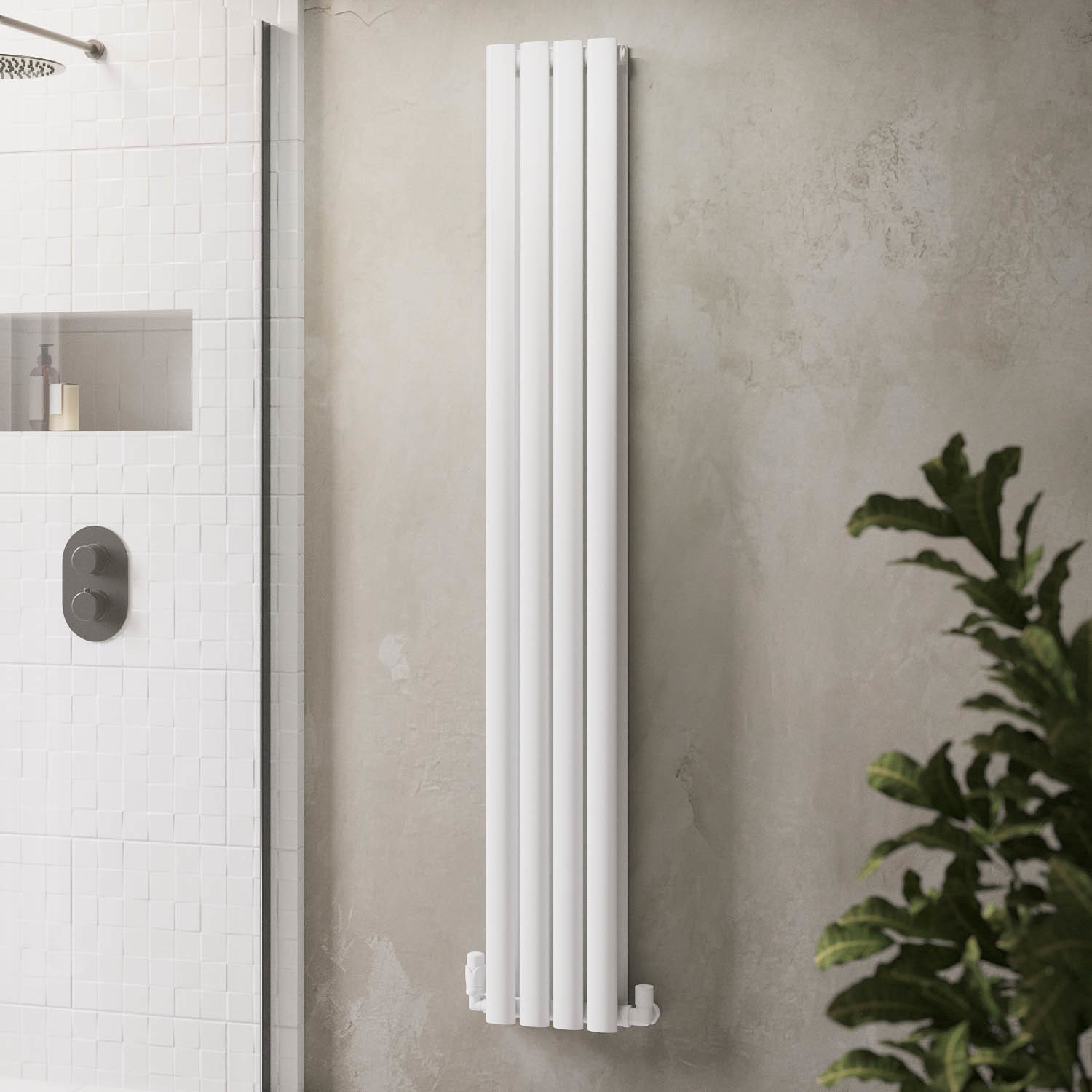 White Vertical Double Panel Radiator 1600 x 240mm - Margo