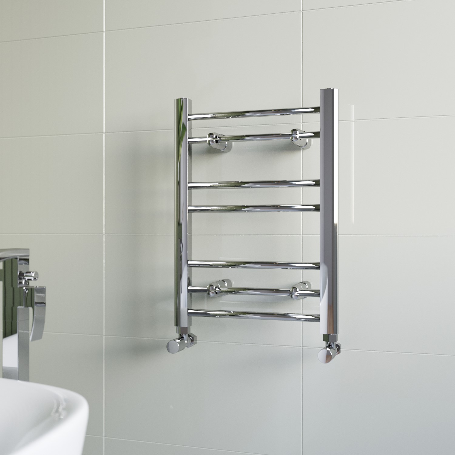 Chrome Heated Towel Rail Radiator 600 x 400mm - Sahara