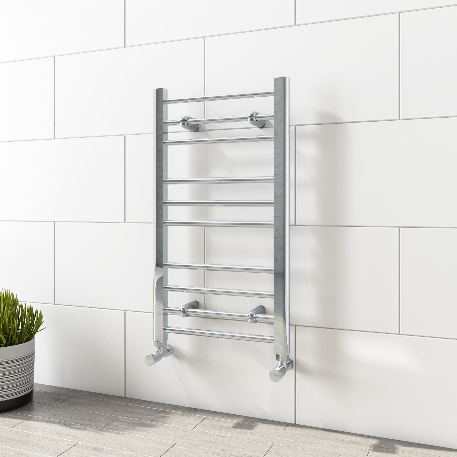 Chrome Heated Towel Rail Radiator 800 x 450mm - Sahara