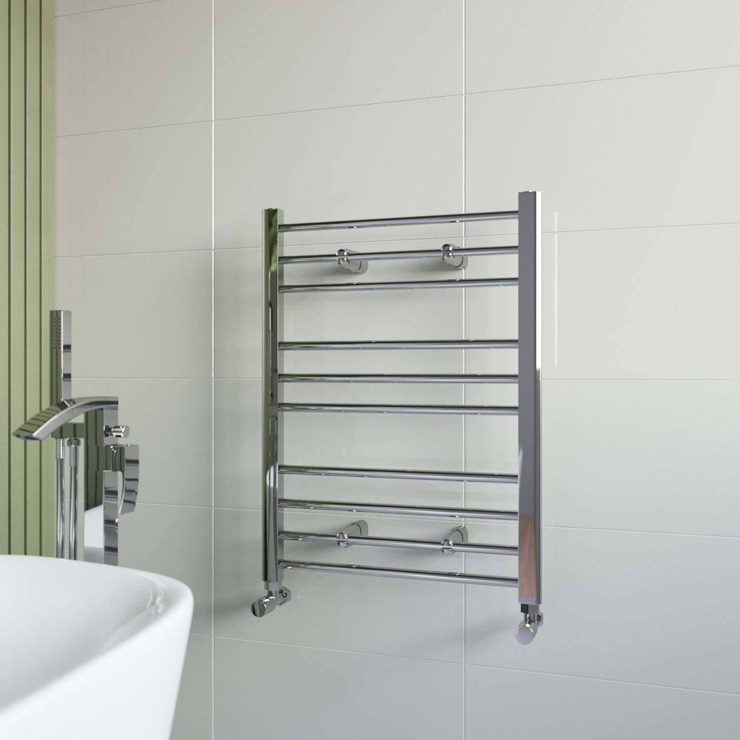 Chrome Heated Towel Rail Radiator 800 x 600mm - Sahara