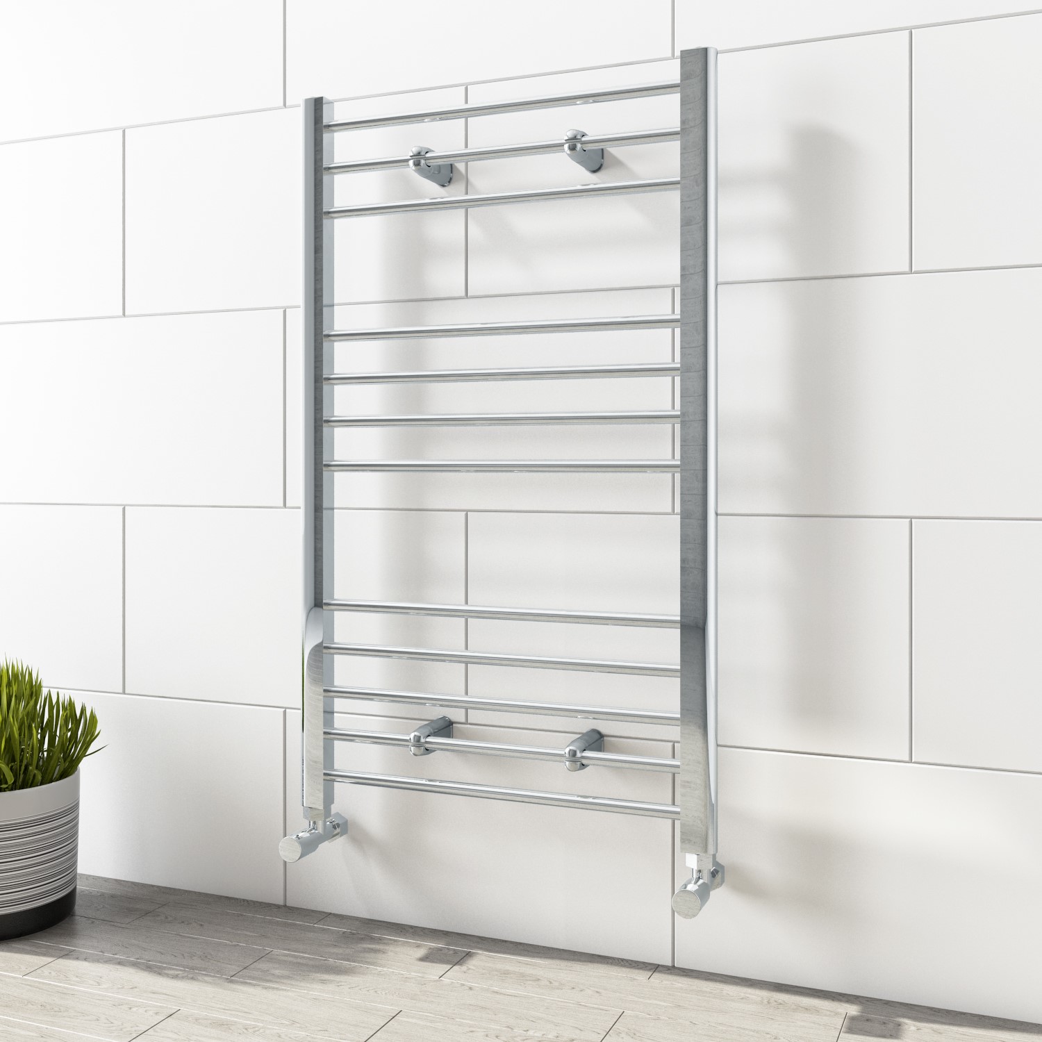 Chrome Heated Towel Rail Radiator 1000 x 600mm - Sahara