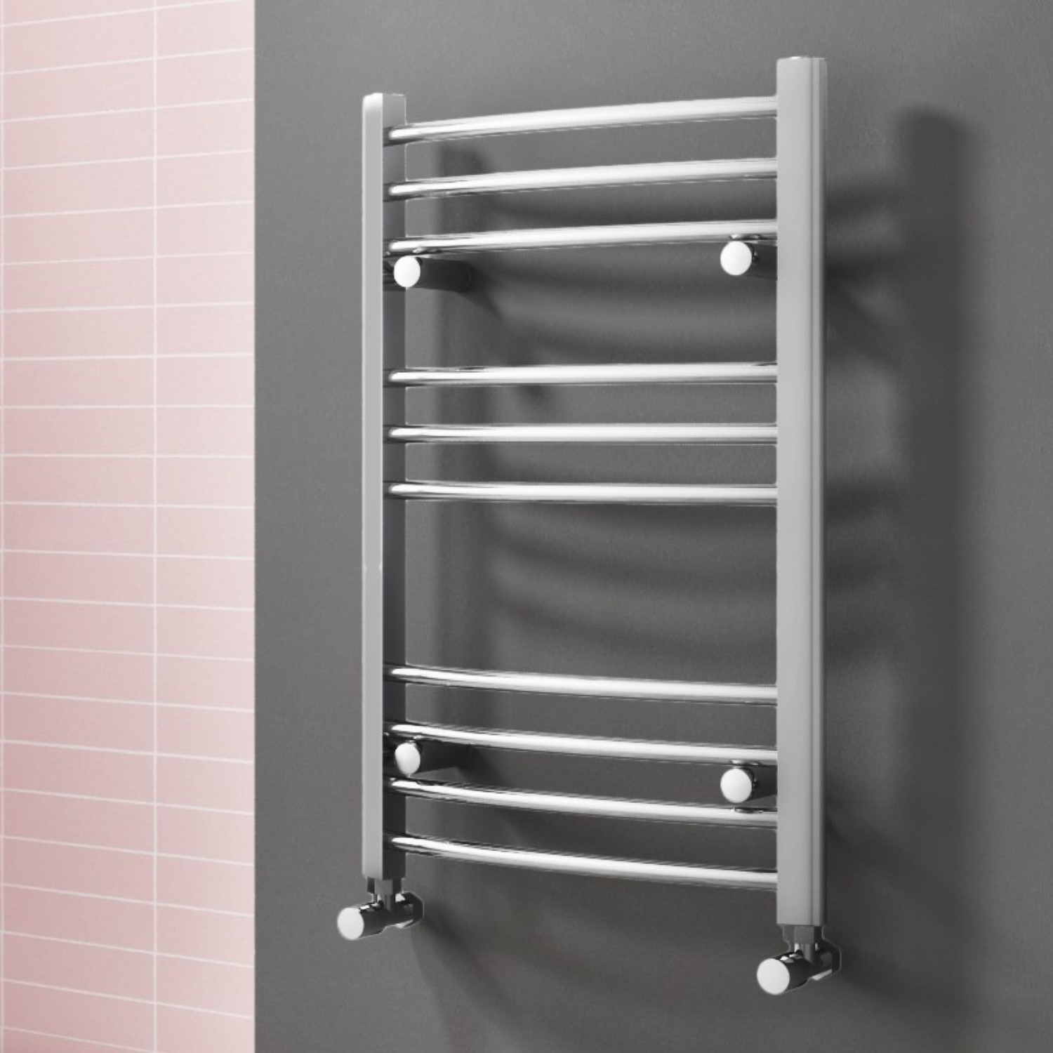 Chrome Heated Towel Rail Radiator 800 x 600mm - Gobi