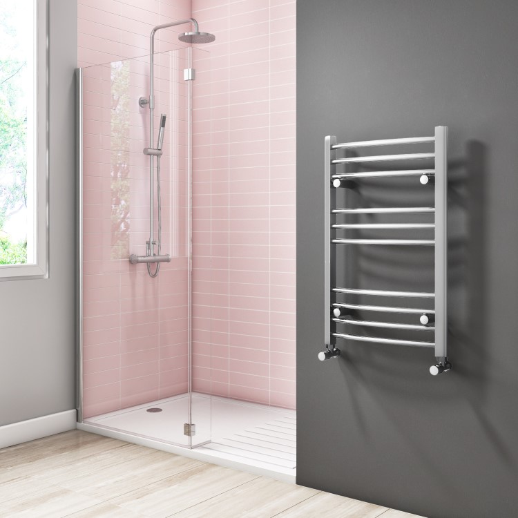 Chrome Heated Towel Rail Radiator 800 x 600mm - Gobi