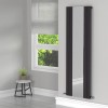 GRADE A2 - Anthracite Vertical Single Panel Radiator with Mirror 1800 x 600mm - Tanami