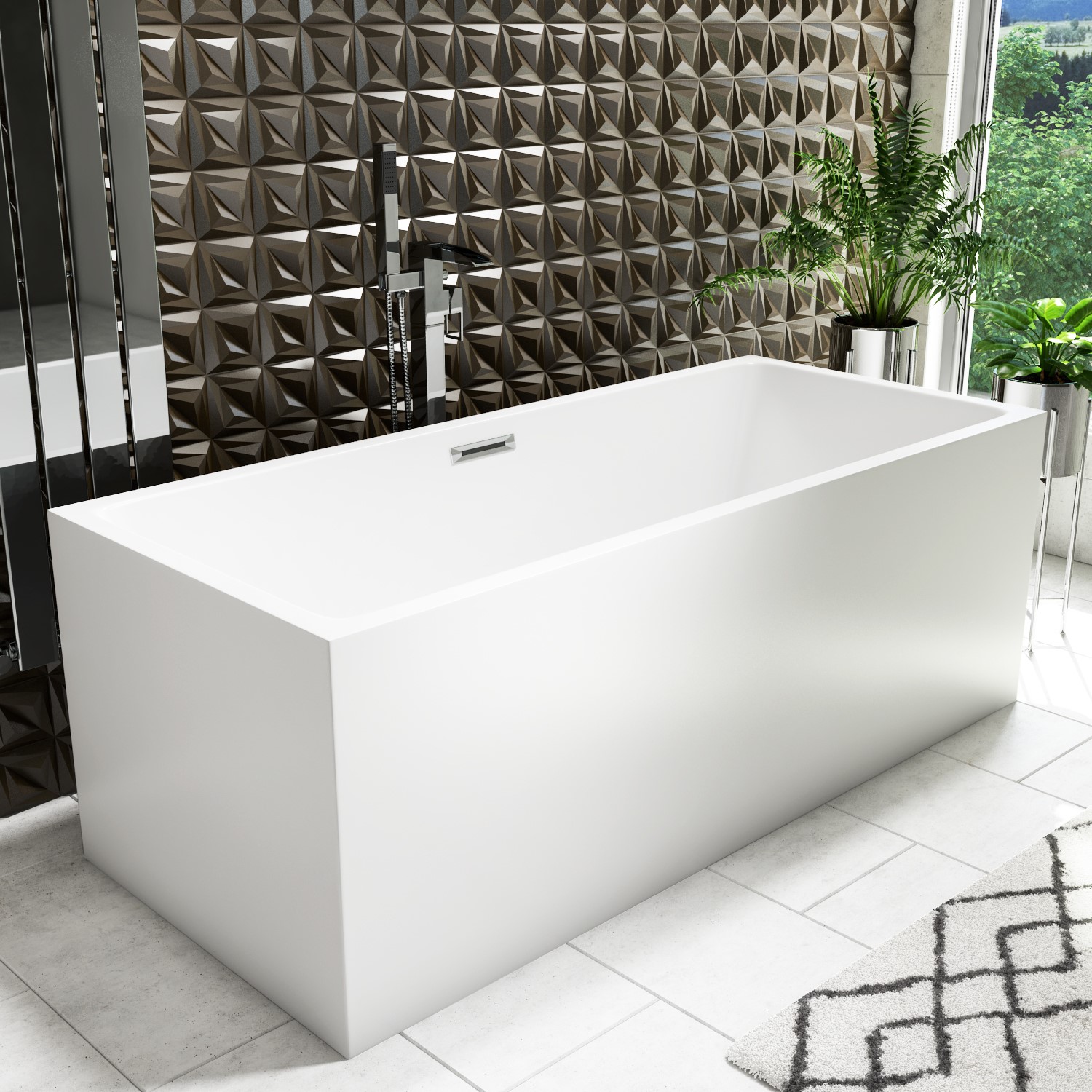 Freestanding Double Ended Bath 1590 x 690mm - Geneva