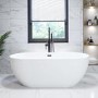 ALMOST PERFECT - Matt White Freestanding Double Ended Bath 1645 x 745mm - Lisbon