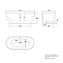 GRADE A2 - Matt White Freestanding Double Ended Bath 1645 x 745mm - Lisbon