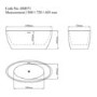 GRADE A1 - Alvor Matt White Oval Double Ended Freestanding Bath - 1500 x 720mm