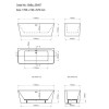 GRADE A2 - Oslo Freestanding Bath Double Ended Back to Wall - 1700 x 740mm