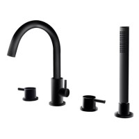Black Bath Shower Mixer Tap - 4 tap hole - Arissa Black Bath Shower Mixer Tap - 4 tap hole - Arissa