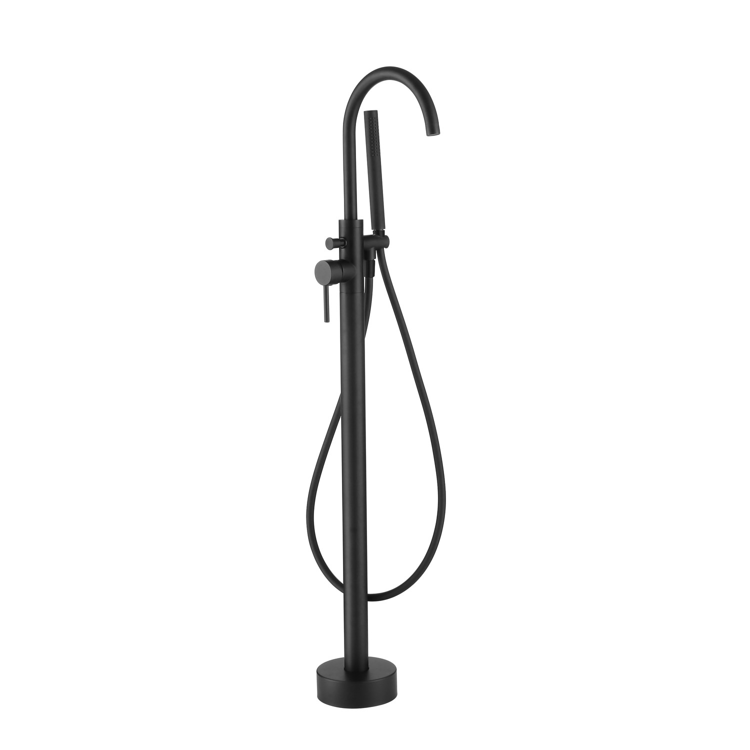 Black Freestanding Bath Shower Mixer Tap - Arissa