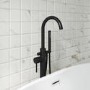 Black Freestanding Bath Shower Mixer Tap - Arissa