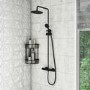 Black Thermostatic Mixer Bar Shower with Round Overhead & Handset - Arissa