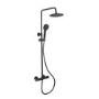 Black Thermostatic Mixer Bar Shower with Round Overhead & Handset - Arissa
