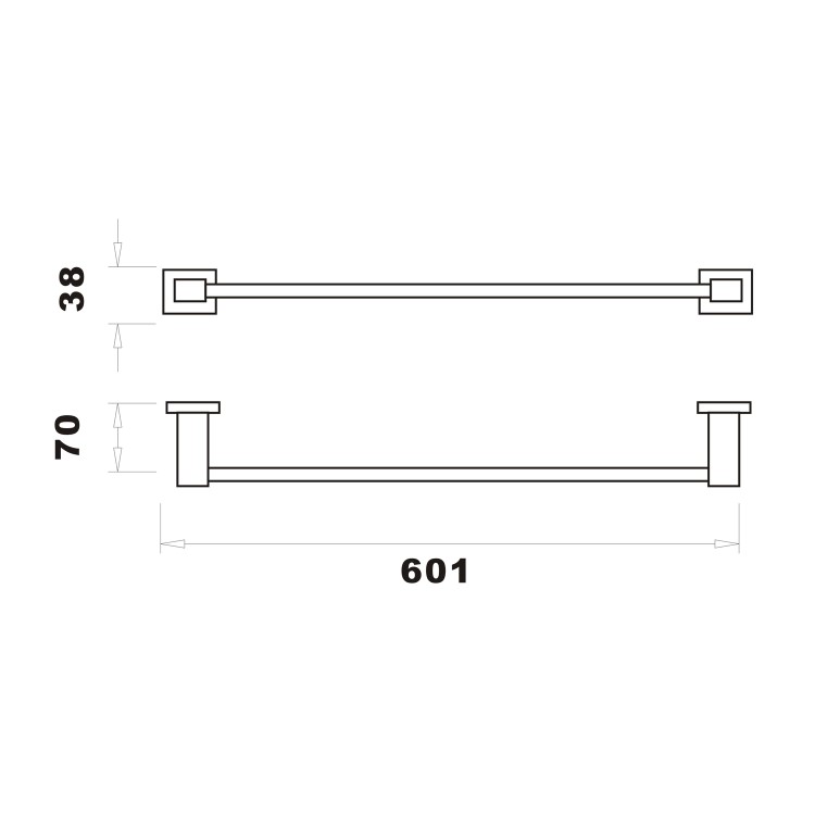 Arissa Matt Black Single Towel Rail