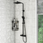 Matt Black 2 Tier Corner Shower Caddy - Arissa 