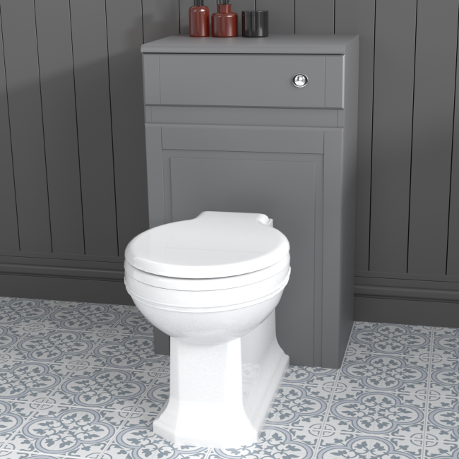 GRADE A1 - Traditional Grey Toilet  WC Unit - 500mm - Westbury