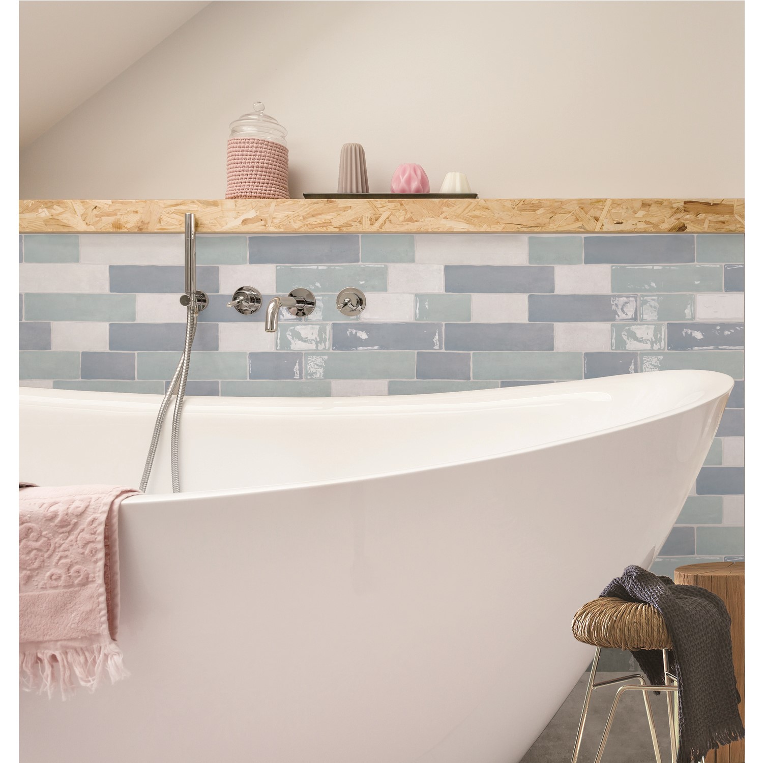 Marina Blue Rustic Effect Wall Tile 7.5 x 30cm - Artisan